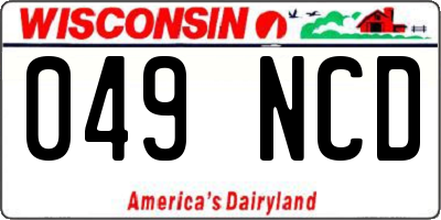 WI license plate 049NCD