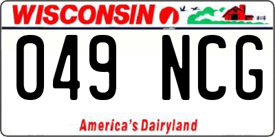 WI license plate 049NCG