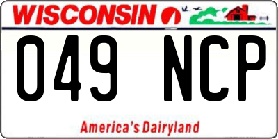 WI license plate 049NCP
