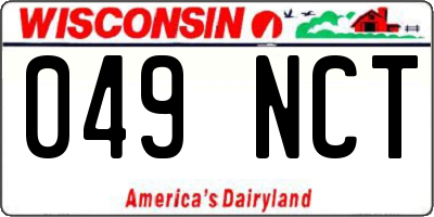 WI license plate 049NCT