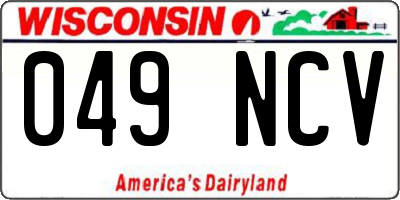 WI license plate 049NCV