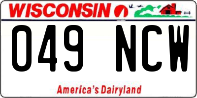 WI license plate 049NCW