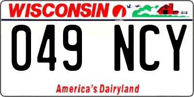 WI license plate 049NCY