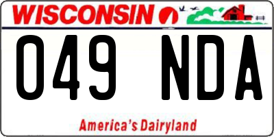 WI license plate 049NDA