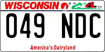 WI license plate 049NDC