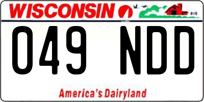 WI license plate 049NDD