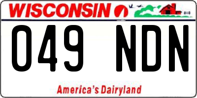 WI license plate 049NDN