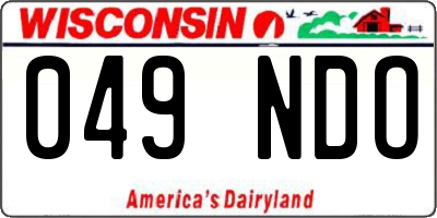 WI license plate 049NDO