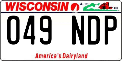 WI license plate 049NDP