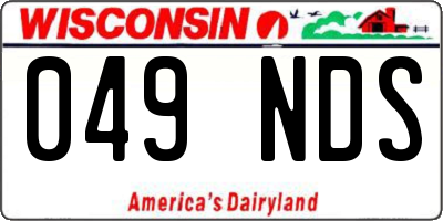 WI license plate 049NDS