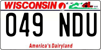 WI license plate 049NDU