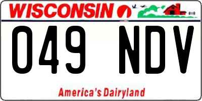 WI license plate 049NDV