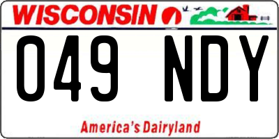WI license plate 049NDY