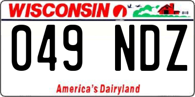 WI license plate 049NDZ