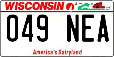 WI license plate 049NEA