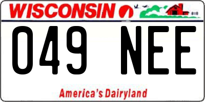 WI license plate 049NEE