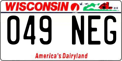 WI license plate 049NEG