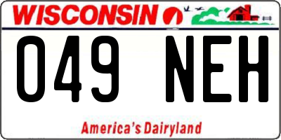 WI license plate 049NEH