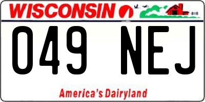 WI license plate 049NEJ