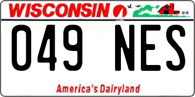 WI license plate 049NES