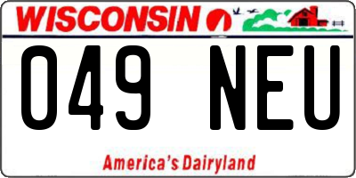 WI license plate 049NEU