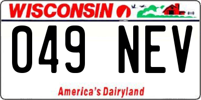 WI license plate 049NEV