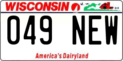 WI license plate 049NEW