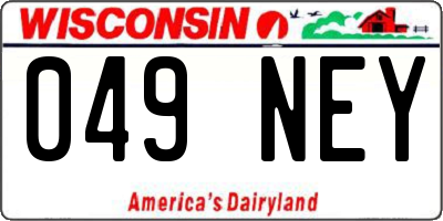 WI license plate 049NEY