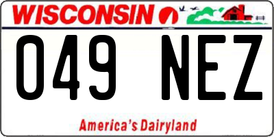 WI license plate 049NEZ