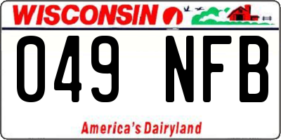 WI license plate 049NFB
