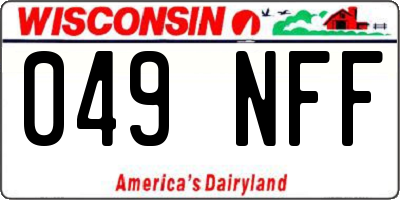WI license plate 049NFF