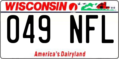 WI license plate 049NFL