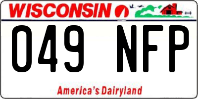 WI license plate 049NFP