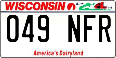 WI license plate 049NFR