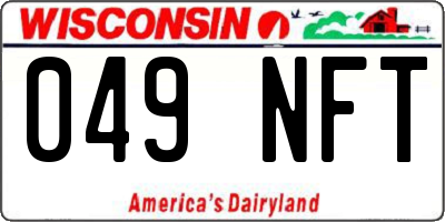 WI license plate 049NFT