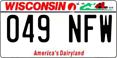WI license plate 049NFW