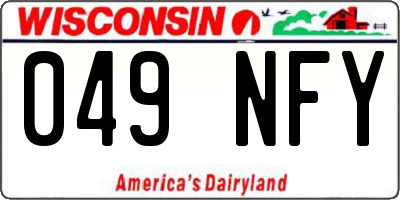 WI license plate 049NFY