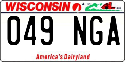 WI license plate 049NGA