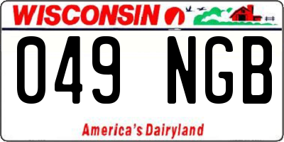 WI license plate 049NGB