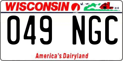 WI license plate 049NGC