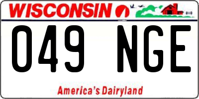 WI license plate 049NGE
