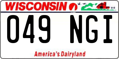WI license plate 049NGI