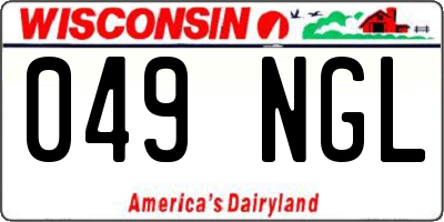 WI license plate 049NGL