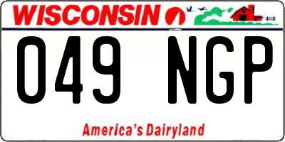 WI license plate 049NGP