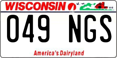 WI license plate 049NGS