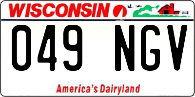 WI license plate 049NGV