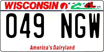 WI license plate 049NGW
