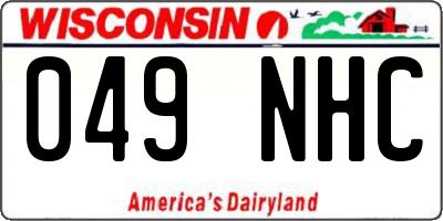 WI license plate 049NHC