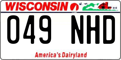 WI license plate 049NHD