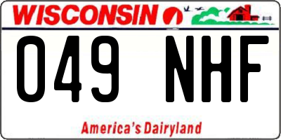 WI license plate 049NHF